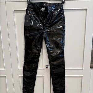rag & bone Black Glossy Skinny Jeans
